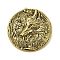 Retro Antique Golden Animal Alloy Brooches for Backpack Clothes, Wolf, 36mm