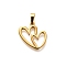 304 Stainless Steel Pendants, Heart Charm, Real 18K Gold Plated, 9x18.5x2mm, Hole: 5.5x3mm