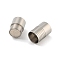 Tarnish Resistant 304 Stainless Steel Magnetic Clasps with Glue-in Ends, Column, Stainless Steel Color, 22x10mm, Hole: 8mm