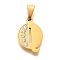 Ion Plating(IP) 304 Stainless Steel Rhinestone Pendants, Letter Q, 17~19x10.5~18x2mm, Hole: 6.5x3.5mm