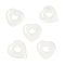 Natural Quartz Crystal European Beads, Rock Crystal Heart Large Hole Beads, 15x15~15.5x4.5~5mm, Hole: 6mm