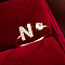 Brass Micro Pave Cubic Zirconia Cuff Rings, Letter N, 12x8mm