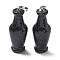 Synthetic Blue Goldstone 3D Pendants, Vase Shape Charms with Platinum Tone Brass Snap on Bails, 43x16mm, Hole: 6x4mm
