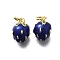 Brass Enamel Pendants, Rack Plating, Cadmium Free & Lead Free, Long-Lasting Plated, Real 18K Gold Plated, Strawberry, 11x8mm, Hole: 3.5mm