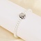 Plastic Imitation Pearl Beads Bracelets for Women, Cat, with 304 Stainless Steel Findings, Stainless Steel Color, 6-3/4 inch(17.1cm)