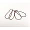 Red Copper Brass Hoop Earrings Findings Kidney Ear Wires Making Findings, Lead Free and Cadmium Free, 20~21 Gauge, 33x14x0.7~0.8mm