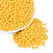 Opaque Glass Seed Beads, Round Hole, Rondelle, Orange, 4~4.5x2~3mm, Hole: 0.9~1mm, about 6430pcs/pound