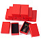 Rectangle Cardboard Paper Jewelry Box, Rhombus Print Jewelry Case with Sponge Inside, for Earring Packaging, Crimson, 8.1x5.1x2.6cm