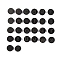 26Pcs 26 Style Flat Round with Letter Wooden Cabochons, A~Z, Black, 12x5mm, 1pc/style