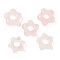 Natural Rose Quartz European Beads, Flower Large Hole Beads, 14~15x14~15x5.5~6mm, Hole: 5mm