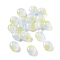 Two Tone Transparent Resin Beads, Imitation Cat Eye Beads, Rondelle, with Glitter Powder, Cyan, 10x6mm, Hole: 1.5mm