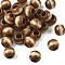 Opaque Acrylic European Beads, Rondelle, Large Hole Bead, Two Tone, Tan, 13.5~14x11mm, Hole: 6.5mm