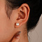 Imitation Pearl Stud Earrings, Seashell Color, 18.3mm