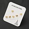 Ion Plating(IP) 304 Stainless Steel Ear Plugs Gauges, Cartilage Earrings, Bowknot, Golden, 5x6mm, 3 Pairs/set