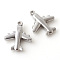 Tarnish Resistant 201 Stainless Steel Airliner Pendants, Passenger Airplane, Stainless Steel Color, 18.5x15.5x3.5mm, Hole: 1.5mm