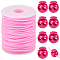 1 Roll Hollow Pipe PVC Tubular Synthetic Rubber Cord, Wrapped Around White Spool, with 8Pcs Plastic Cord Locks, Hot Pink, 2mm, Hole: 1mm, about 54.68 yards(50m)/roll
