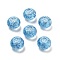 Transparent Acrylic European Beads, Large Hole Beads, with Glitter Powders, Rondelle, Dodger Blue, 14x8.5mm, Hole: 5.5mm, about 537pcs/500g