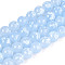 Baking Paint Glass Beads Strands, Round, Light Sky Blue, 10~10.5mm, Hole: 1.2~1.5mm, about 83~84pcs/strand, 30.71~30.91 inch(78~78.5cm)
