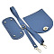 Handmade PU Leather Crochet Shoulder Bag Accessories Kits, Including 1Pc Half Round Sheet, 1Pc Oval Bag Bottom and 1Pc Bag Strap, Steel Blue, 600~1250mm