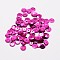 Plastic Paillette Beads, Semi-cupped Sequins Beads, Center Hole, Magenta, 10x0.5mm, Hole: 1mm, about 35000pcs/pound