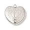 304 Stainless Steel Pendants, Heart with Flower Charms, Stainless Steel Color, 20.5x20x6mm, Hole: 2mm