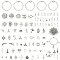 DIY Bracelet Making Kits, including Alloy Pendants, 304 Stainless Steel Jump Rings &  Toggle Clasps & Cable Chains, Antique Silver & Stainless Steel Color, 32x27x4mm, Hole: 2.5mm