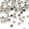 Brass Crimp Beads, Platinum, 3x2mm, Hole: 2mm