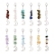 Gemstone Chips Pendant Decoration, with Zinc Alloy Moon, Lobster Claw Clasps Charm, for Keychain, Purse, Backpack Ornament, 59mm, 12pcs/set