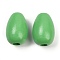 Spray Painted Wood European Beads, Large Hole Beads, Teardrop, Lime Green, 24x16~17mm, Hole: 5~5.5mm
