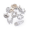 Zinc Alloy Pendants, with  Rhinestone and Glass Pearl Beads, Mixed Shapes, Mixed Color, 17.5~31.5x10~21x2.5~10mm, Hole: 1.2~2.5mm