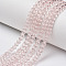 Glass Beads Strands, Faceted, Rondelle, Pearl Pink, 3.5~3.8x3mm, Hole: 0.4mm, about 105~110pcs/strand, 29~31cm