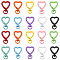 20Pcs 10 Colors Heart Spray Painted Alloy Swivel Clasps, Mixed Color, 38.5x26.5x5.5mm, Hole: 5x8mm, 2pcs/color