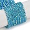 Electroplate Glass Beads Strands, Pearl Luster Plated, Faceted, Rondelle, Dark Turquoise, 2.4~3.2x4mm, Hole: 1mm, about 147~152pcs/strand, 39~45cm