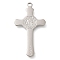 Anti-Tarnish 304 Stainless Steel Pendants, Cross with Cssml Ndsmd Cross God Father Religious Christianity Charm, Stainless Steel Color, 38x21.5x2mm, Hole: 2mm
