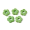 Handmade Lampwork European Beads, Large Hole Beads, Flower, Medium Sea Green, 15~16x4~6mm, Hole: 4.8mm