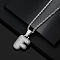 Brass Micro Pave Clear Cubic Zirconia Chunky Initial Pendant Necklaces, Platinum, Letter F, 19.69 inch(50cm)