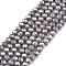 Electroplate Glass Beads Strands, Pearl Luster Plated, Faceted, Rondelle, Dark Gray, 2.9~3.3x2mm, Hole: 0.8mm, about 135~140pcs/strand, 32~34cm