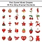 30Pcs 30 Styles Alloy Enamel Pendants, Mixed Shapes, Light Gold, FireBrick, 10.5~20x7~17x1.5~3mm, Hole: 1.5~2mm, 1pc/style