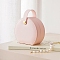PU Leather Jewelry Box, with Velvet inside, Travel Portable Jewelry Case, for Necklaces, Rings, Earrings and Pendants, Flat Round, Pearl Pink, 4.5x9x10cm