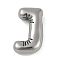 Anti-Tarnish 304 Stainless Steel Pendants, Letter J, 18.5x11.5x4.5mm, Hole: 2mm