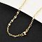 Brass Oval Link Chains Necklace for Women, Cadmium Free & Lead Free, Real 18K Gold Plated, 17.44 inch(44.3cm)