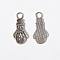 Alloy Finding Pendants, Lead Free and Cadmium Free, Christmas, Snowman, Antique Silver, 21x10x1.4mm, Hole: 3mm