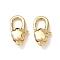 Brass Lobster Claw Clasps, Nickel Free, Real 18K Gold Plated, Flower, 14x8x4mm, Hole: 1mm