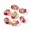 Handmade Foil Glass Beads Strands, Nuggets, Crimson, 13~14.5x9.5~11x9.5~11mm, Hole: 1~1.4mm, about 28pcs/strand, 14.17~14.76 inch(36~37.5cm)