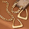Simple Style Alloy Curb Chain Bracelets & Necklaces & Triangle Stud Earrings Sets for Women, Golden, 350mm