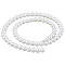 1 Strand Glass Pearl Beads Strands, Pearlized, Round, White, 6.5x6mm, Hole: 0.9mm, about 68pcs/strand, 15.59~15.83 inch(39.6~40.2cm)