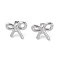 Non-Tarnish 304 Stainless Steel Stud Earrings, for Women, Bowknot, Stainless Steel Color, 17x20mm