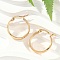 201 Stainless Steel Hoop Earrings, with 304 Stainless Steel Pins, PVD Vacuum Plating, Flat Round, Golden, 23x4mm