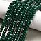 Dyed Natural Malaysia Jade Rondelle Beads Strands, Faceted, Dark Green, 4x2~3mm, Hole: 1mm, about 110~115pcs/strand, 14 inch