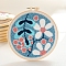 DIY Embroidery Kits, Including Printed Cotton Fabric, Embroidery Thread & Needles, Plastic Embroidery Hoops, Leaf, 200mm